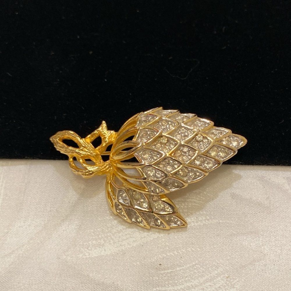 Vintage Polcini Rhinestone Strawberry Brooch - Picture 7 of 7